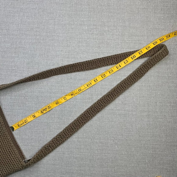 The Sak 90s Y2K Vintage Crochet Crossbody Bag Small Size Tan Brown - Picture 9 of 9